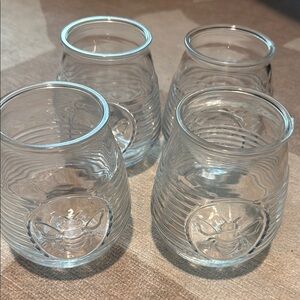 Kirkland Honey Bee Glass Cups Matching Set (x4)